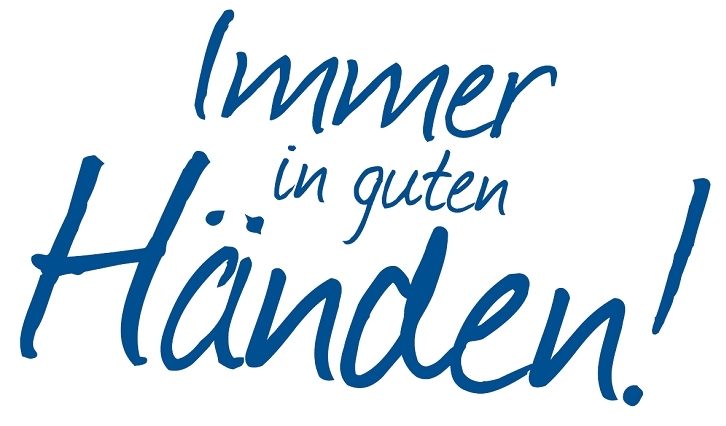 Schriftzug: Immer in guten Händen!